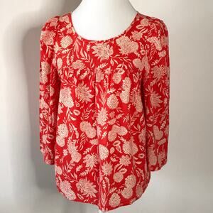 Universal Thread Size Large Top Boho Puff Sleeve Flowy Floral Print